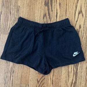 Nike Black Women's Athletic Shorts with White Swoosh